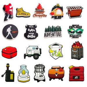Anime charms wholesale childhood memories outdoor mountaineering adventure funny gift cartoon charms shoe accessories pvc decoration buckle soft rubber