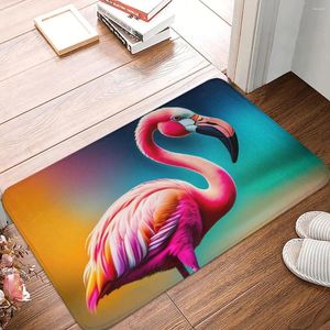 Tapetes de banho rosa flamingo tapete azul-céu de sol