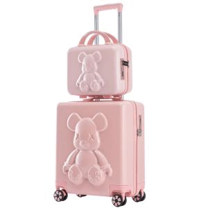 Luggage 18" Inch Travel Suitcase on wheels Men and Women Universal Rolling Trolley Luggage Carryon Makeup Bag Boarding Case