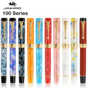 Pens JINHAO 100 Centennial Resin Gold Clip Fountain Nib EF F M Pen Students Pens Business School Office Supplies Stationery PK 9019