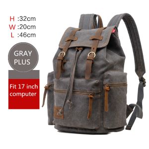 Bags AUGUR New Men's 17 inch laptop backpack computer school backpacks men's vintage canvas large capacity travel backpack school bag