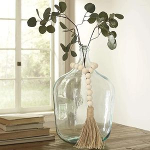 Dekorative Figuren Holzperlen für Garland Boho Wohnkultur Bauernhaus Holzperle Tassels Zimmer Dekoration Cottagecore Vasen Makrame