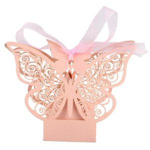 Servis 50st Butterfly Wedding Favor Box Birthday Party Gift Candy Boxes (Pink)