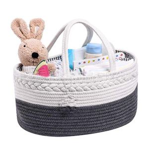 Caddies Baby Diaper Caddy Organizer Portable Storage Box 100% Cotton Rope Baby Room Diaper Storage Basket Wet Wipes Toy Storage