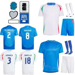 Молодежная мужская сборная Italia Soccer Jerseys 9 retegui 18 Barella 10 Pellegrini 2 di Lorenzo 22 Zaniolo Jorginho Chiesa Donnarumma 24-25 Euro Cup Football Fort