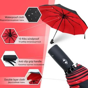 2024 Ветропроницаемый двойной слой Полностью автоматический устойчивый зонтик большой зонтик зонтики зонтики 10K Мужчины Женщины Unbrella Автоматический ветропроницаемый зонтик