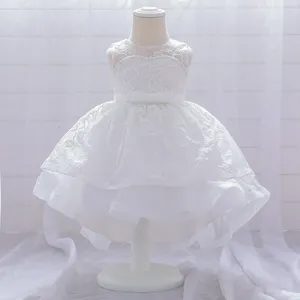 Girl Dresses Toddler Flower Baby Beaded Born Baptism White 1st Birthday Party Dress For Girls Christening Princess Prom Gown