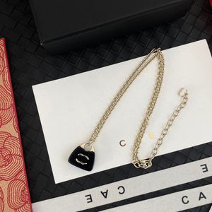 Luxusgold-plattierte Halskette Marke Designer hochwertig langkettige modische charmante Mädchen Halskette Hochwertige Marke Anhänger Halskette mit Box