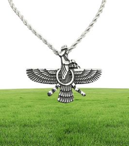 Pendant Necklaces Hip Hop Rock Stainless Steel Faravahar Ahura Mazda Necklace For Men Zoroastrian Jewelry Gold Silver Color4603947