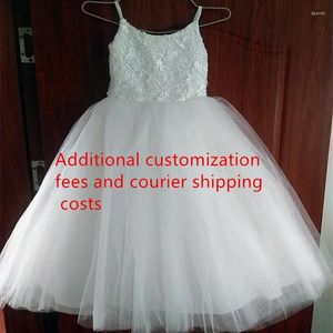 Flickaklänningar DHL/ FedEx Fast and Custom Fees Flower Weddings Communion Dress Girl Party Gowns