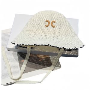 新しい弓帽子のデザイナーニットハット女性の豪華なバケツハットファッションレターロゴ刺繍麦わら帽子フィッシャーマンハットサンハットアウトドアストリートタイドハット調整可能なサイズ