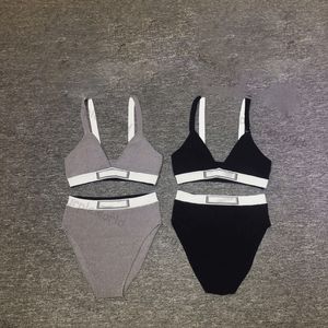 Womens Sports Bathing Suit Letter Embroidered Swimwear With Padded Designer Ladies Underwear