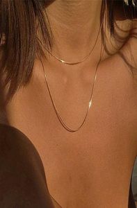 colar de cor de cor de ouro Kpop Colares de gargantilha fina no pescoço jóias de pendente minimalista 2021 colarinho para Girl7008014