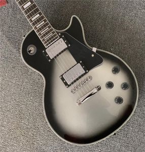 Custom Shop SilverBurst Electric Guitar Ebony Silver Burst gitar