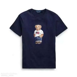 Polo Shirt High Quality Bear Printing T Shirt 100% Cotton Bear Tshirt Short Sleeve Tee Shirts USA Young Men And Women Tshirt Polos Shirt 513