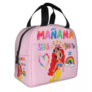 Väskor Karol G Manana Sera Bonito Isolerad lunchväska stor lunchcontainer Termisk väska Tote Lunch Box Beach Outdoor Girl Boy