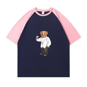 T-shirt de mangas curtas com estampa de animais, tecido de algodão puro absorve o suor e mantém você seca camisa de pólo de tamanho grande, encaixa todos os tipos de corpo, nova escolha na moda para o verão!