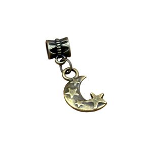 100pcslot Dangle Moon Stars Charm Big Hole Perlen für Schmuck Herstellung Armband Halskette Erkenntnisse 11x305mm1335925