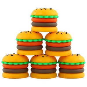 Nicht -STICK -Wachsbehälter Hamburger -Form Silikonbox 5ml Silicon Container Lebensmittelqualität Gläser DAB Tool Aufbewahrung Jar Bho Hash Oil Holder LL LL