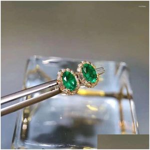 Stud Küpe Kjjeaxcmy Fine Jewelry 925 Sier Natural Emerald Girl Noble Satış Kulak Desteği Testi Çin Tarzı Damlası Teslimat Dhefj