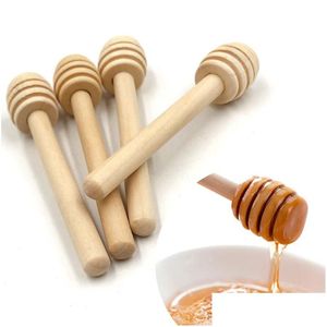 Other Kitchen Tools Honey Stir Bar Mixing Handle Jar Spoon Wood Dipper Long Sticks Supplies Honeys Drop Delivery Home Garden Dining Dhhqa