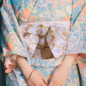 Party Supplies Japanese Style Kimono Obi Shaped Belt Pre Tied Bow Waistband Women Wide Geisha Waist Multi-patterns Butterfly Cotton