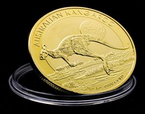 10pcs Manyetik Olmayan Altın Kaplama Kanguru Elizabeth II Kraliçe Avustralya Hediyelik Sikke Koleksiyon Paraları Madalyası 3120669