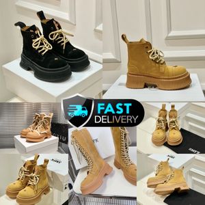 2024 Designerstövlar Populära trendiga kvinnliga stövlar Ankel Boot Luxury Soles Womens Thick Heel Size 35-40 Desert SMFK GAI