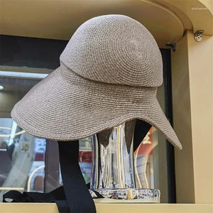 Cappelli larghi 202403-2508364 INS CHIC Summer Can Piega fine Pastorale Frano Pastorale Holiday Beach Lady Cap Women Women Sun Hat Wholesale all'ingrosso