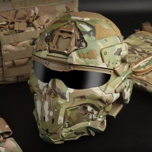 Accessories Wronin Assault Tactical Helmet and Tactical Mask Modular Design Builtin Headset Antifog Fan Helmet Airsoft Hunting Equipment