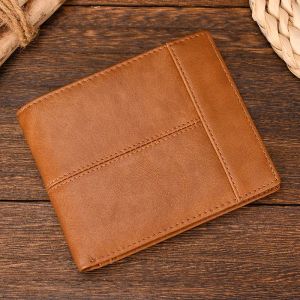 Wallets Men's Wallet High Security RFID Credit Card Pockets Men's Genuine Leather Wallet Antitheft Wallet