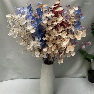 Flores decorativas de 100 cm de 100 cm de orquídea artificial da dança de casamento decoração de flores de teto de flores de seda macia