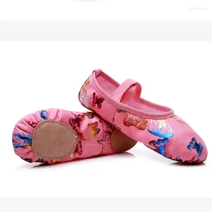 Sapatos de dança Slippers de ioga Professor de ginástica Balé para meninas mulheres canvas crianças crianças Point Flat Soft Professional Training