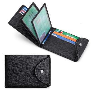 Holders Genuine Leather Card Case Simple Ultrathin Credit Card Organizer Business ID Card Holder RFID Blocking Women Men Bags