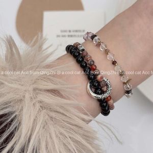 geomancy accessory Like A Fish in Water, Koi Safety Buckle, Double Loop Black Stone Agate Sweet Ouni~woven Bracelet, Female Niche Reply