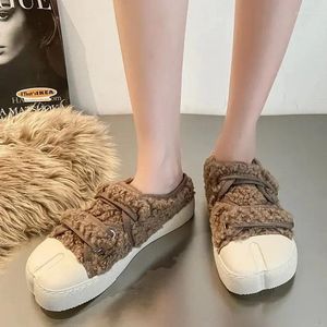 Casual Shoes Women Fashion Flat Anti-fur 2024 Autumn Winter All With Wearing Lazy Bean Hat Cotton Comfortable