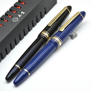 Penne Luxury Wingsung 629 Pistone Riempimento classico Penna Blue Resina Blu Nera Visible Windows Office Scrittura Penne di inchiostro Penne di alta qualità