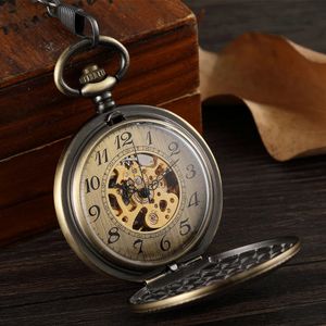 Lady Pocket Watch Skeleton Mechaniczne Fob Vintage Pocket zegarek dla mężczyzn Montre de Poche retro steampunk 240416