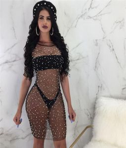 Siyah Bikini Plajı Örtüsleri Kadınlar Beyaz Parlak Sızdırmazlık Mesh Fishnet Elbise Mayo için Banyo Smock Plaj Giyim Sarongs5074746