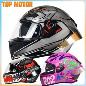 Motorcykelhjälmar hjälm full face dot certifiering racing off road capacete de moto lokomotiv casco para para