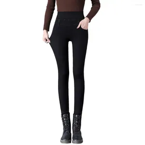 Calça feminina feminina Mulheres Casual Algodão Mistura Jeans Elegante Coloque High Skinny Elastic Sexy Slim Fit for Modyable