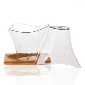 Tazze usa e getta cannucce 50pcs in plastica trasparente tazza intrecciata corpo intrecciata da 100 ml di gelati triangolari