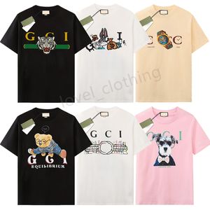 Mens T Shirt Erkekler Tasarımcı T-Shirt Kadın Tshirt Grafik Tee Fil Üstleri Yüksek Kaliteli Adam Moda Lüks Mürettebat Boyun Kısa Kollu Pamuk Mektup Baskı Yaz