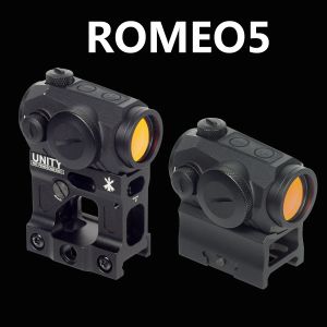 SCOPES TACTICAL ROMEO5 RED DOT SIGHT HOVERGRAFFLEX COMPAKT 2 MOA RIFLESCOPE JAKT Räckvidd med Unity Fast Riser Mount