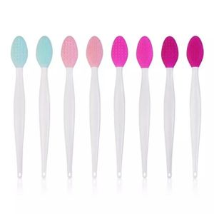 Ny 10pcssoft Blackhead Remover Lip Exfoliating Brush Safe Double-Sided Wash Face Brush Scrub Washing Makeup Brusch Remover för läpp