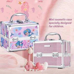 Fall Portable Travel Makeup Box Eloy Mini Cosmetics Organizer Lagring Smyck Manicure Fitcase With Mirror Beauty Vanity Case