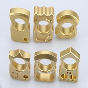 Boxing Tiger Finger Handmade Solid EDC Brass Key Chain Ring Tactical Outdoor ring tiger Selfdefense Bottle opener Tools Set8488257