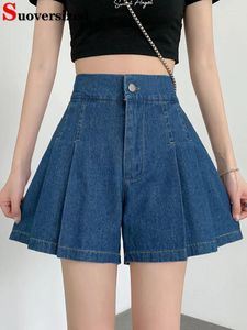 Women's Shorts Summer High Waist Denim Women Casual Vintage Baggy Jean Pantalones Cortos Streetwear Korean Wide Leg Short Pants