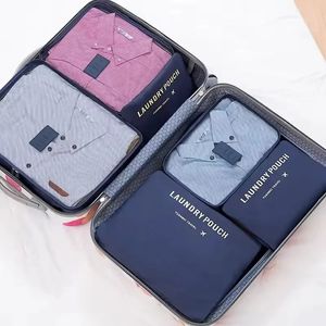 6 datorer Set Travel Organizer Storage Påsar Suitcase Packing Set Lagring Fodral Portable Bagage Organizer Kläder Sko Tidy Pouch