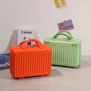 Koffer 14 Zoll Carryon Hand Koffer Kosmetikbeutel Kleine Kabine Reise Mini -Träger Koffer Kasten Make -up -Koffer Gepäck für Frauen